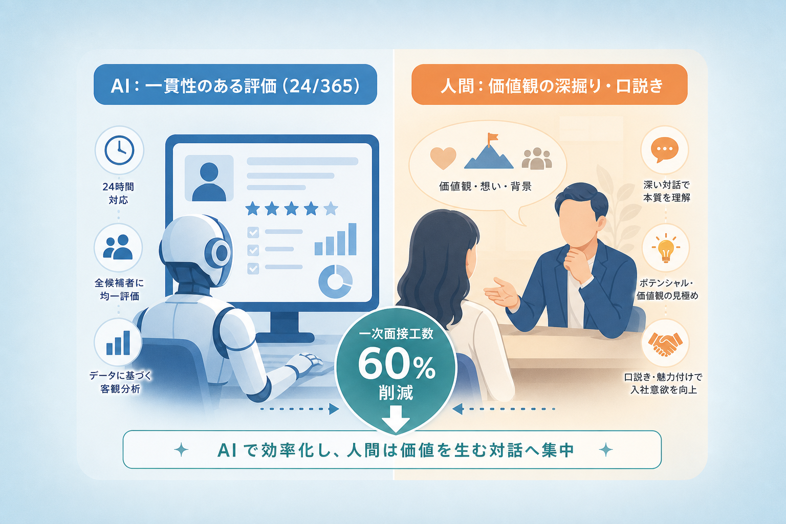AI面接と人間の最適な役割分担をどう設計すべきか？