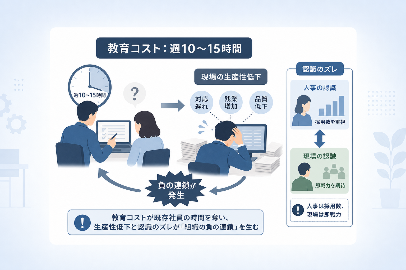 中途採用で未経験者を迎えるデメリットが「組織の負の連鎖」を招くのはなぜか?