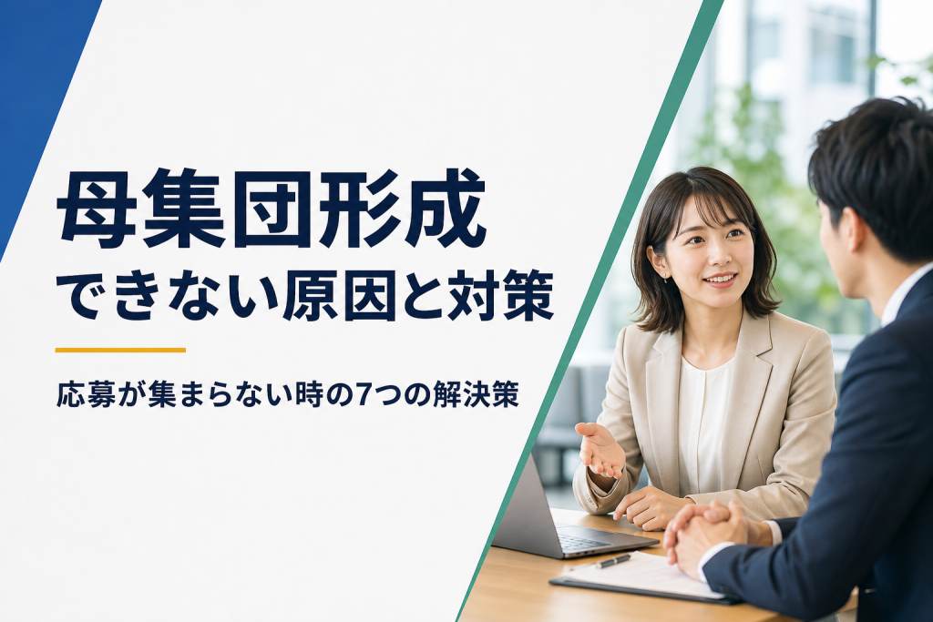 母集団形成できない原因と応募が集まらない時の対策7選